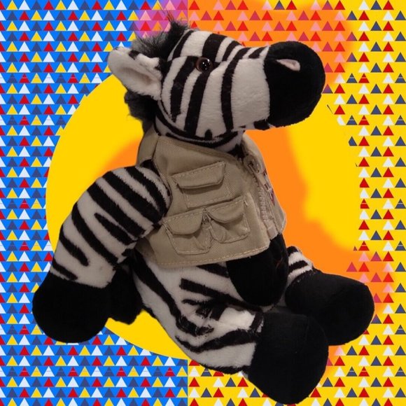 WildLife Ranch African Safari Texas Style Zebra in a Jacket 11" Plush 2002 - Picture 2 of 10